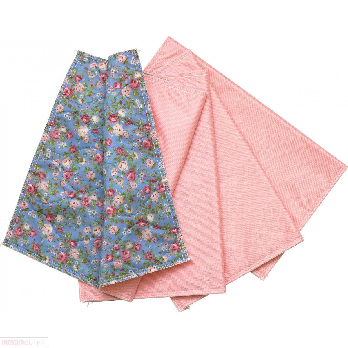 17x24 Washable Bed Pad Floral Print with Pink Vinyl Chair Pad